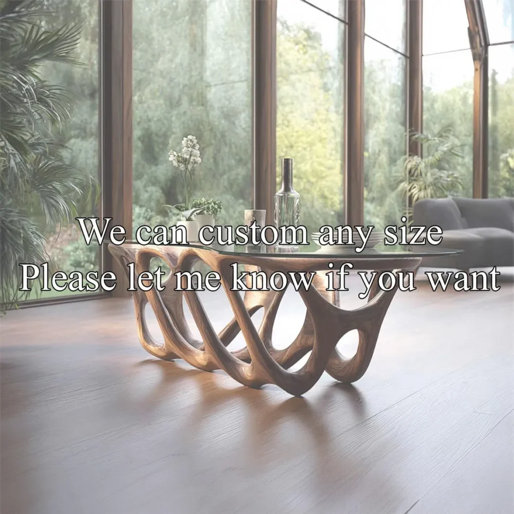 Solid Wood Coffee Table, Live-Edge Slab, Rustic Handmade - Image 3