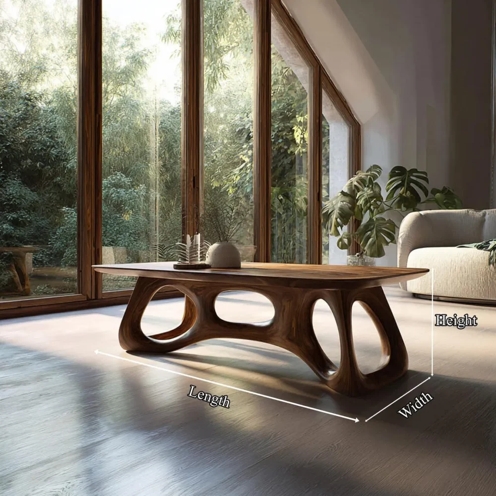 Modern Coffee Table, Solid Wood, Optional Reclaimed Wood, Live-Edge Farmhouse - Image 2