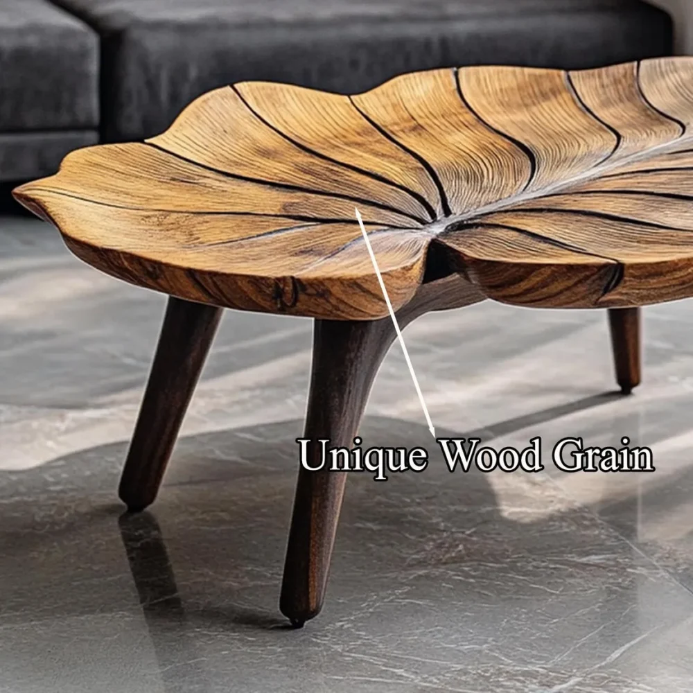 Rustic Live-Edge Coffee Table, Solid Wood, Farmhouse Style (Reclaimed Option) - Image 4