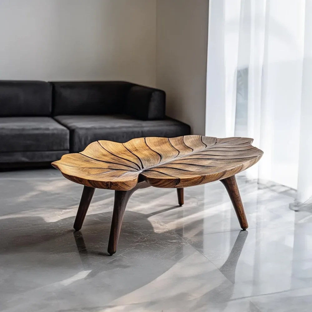 Rustic Live-Edge Coffee Table, Solid Wood, Farmhouse Style (Reclaimed Option) - Image 6