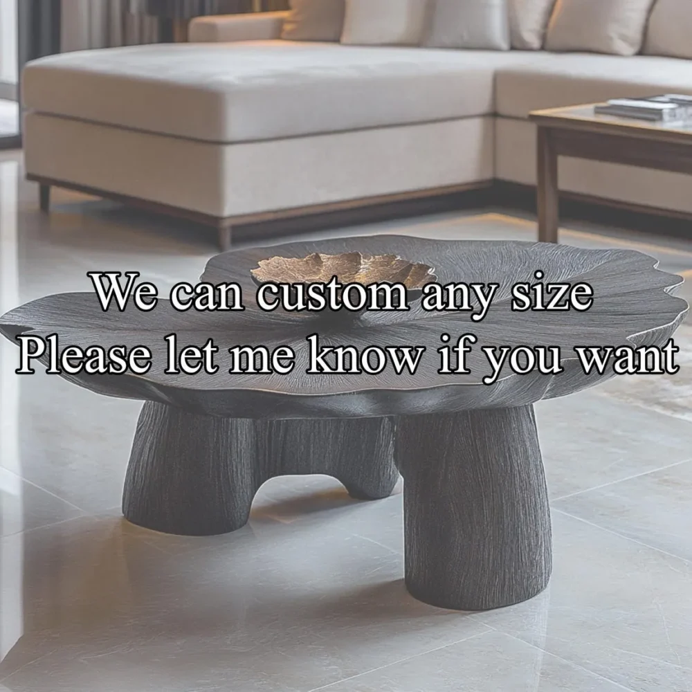 Oval Wood Coffee Table, Modern Minimal, Unique Curved Top - Image 2