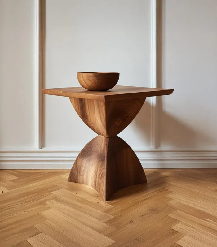 Custom Solid Wood Bedside Table, Handmade, Live-Edge Option