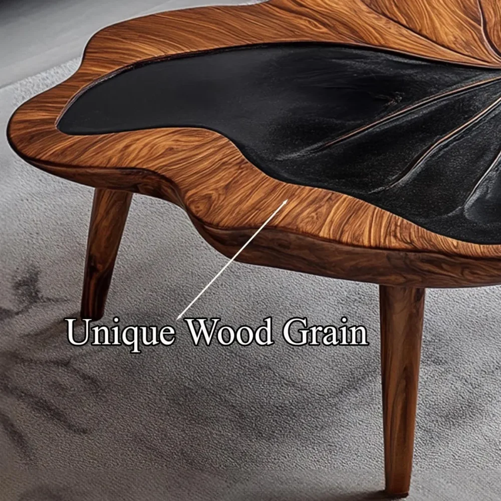 Tamarind Wood Coffee Table, Live-Edge Oval Top, Modern Farmhouse - Image 3