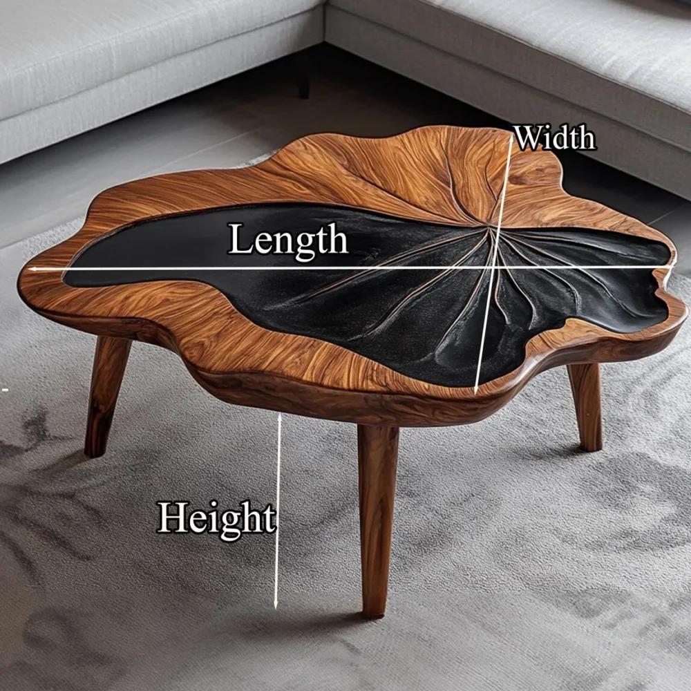 Tamarind Wood Coffee Table, Live-Edge Oval Top, Modern Farmhouse - Image 5