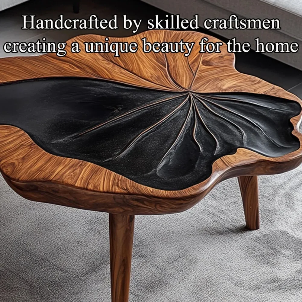 Tamarind Wood Coffee Table, Live-Edge Oval Top, Modern Farmhouse - Image 6