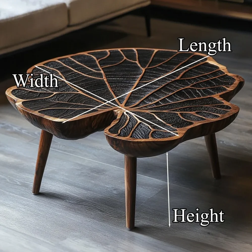 Tamarind Wood Coffee Table, Live-Edge Rectangular Slab, Modern Farmhouse - Image 5