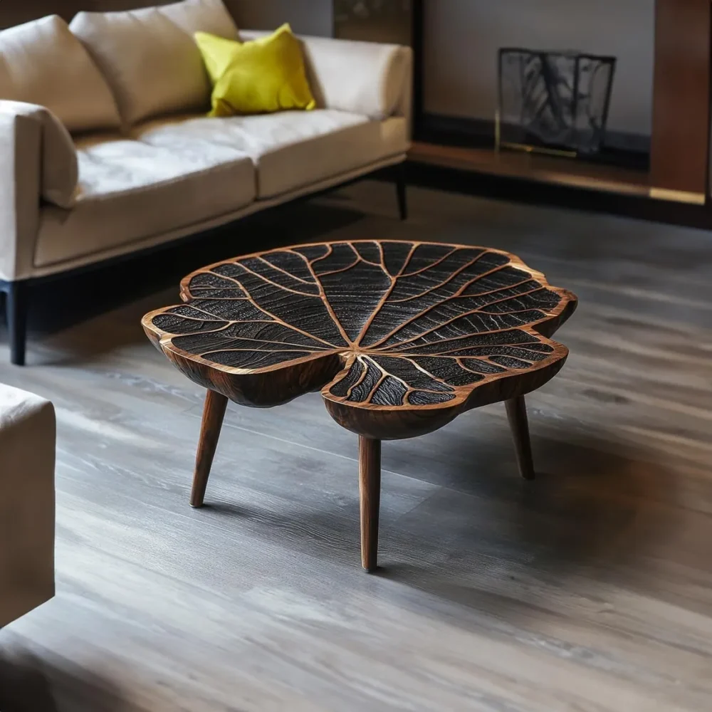Tamarind Wood Coffee Table, Live-Edge Rectangular Slab, Modern Farmhouse - Image 6