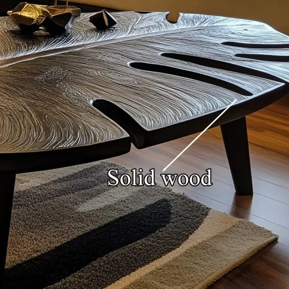 Farmhouse Coffee Table, Tamarind Wood, Live-Edge, Modern Base - Image 4