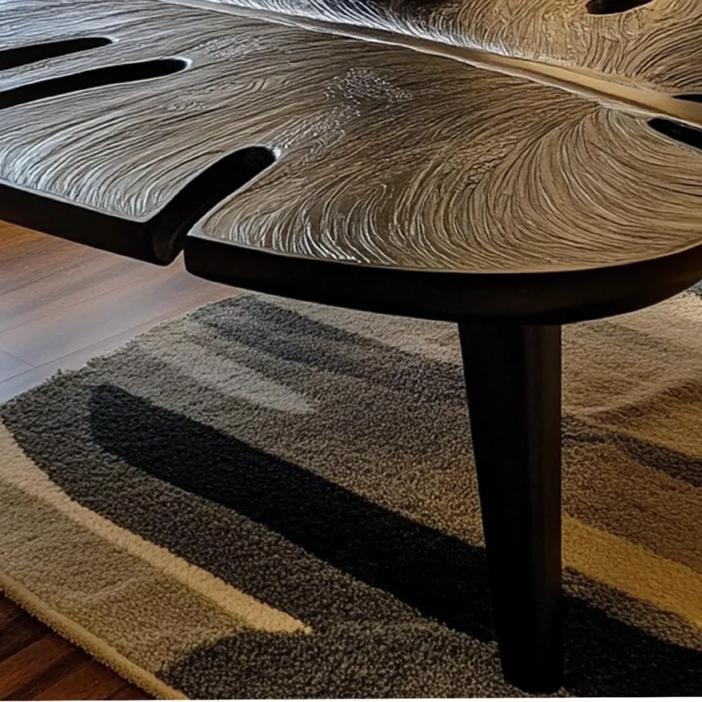Farmhouse Coffee Table, Tamarind Wood, Live-Edge, Modern Base - Image 6