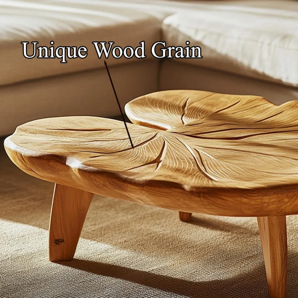 Modern Coffee Table, Tamarind Wood, Live-Edge, Optional Reclaimed Base - Image 4