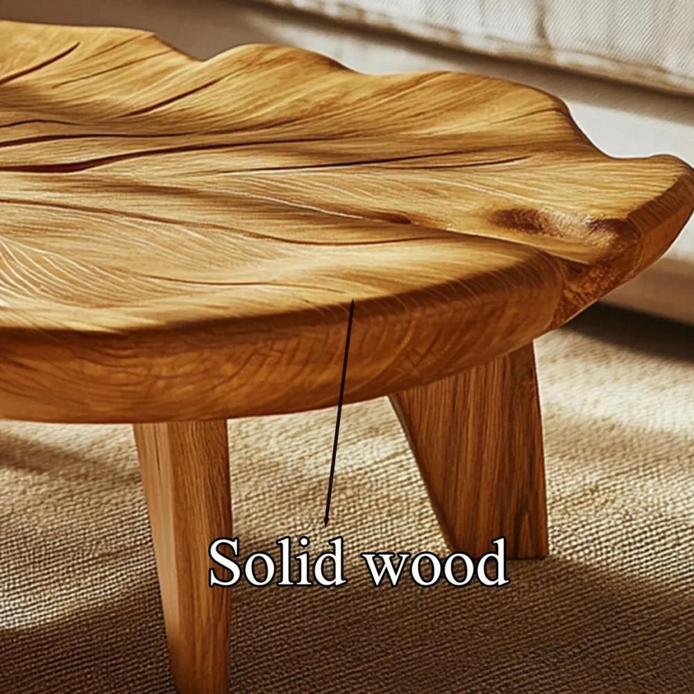 Modern Coffee Table, Tamarind Wood, Live-Edge, Optional Reclaimed Base - Image 5