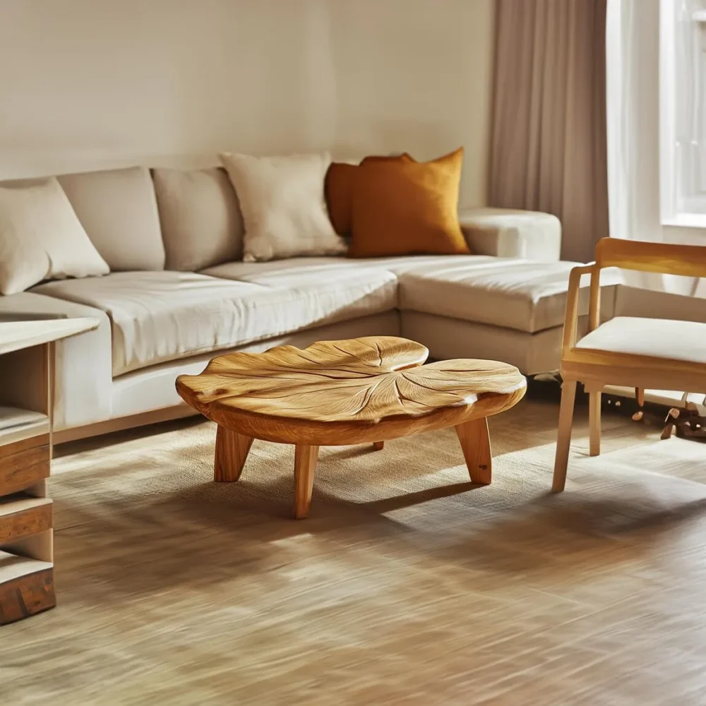 Modern Coffee Table, Tamarind Wood, Live-Edge, Optional Reclaimed Base - Image 6