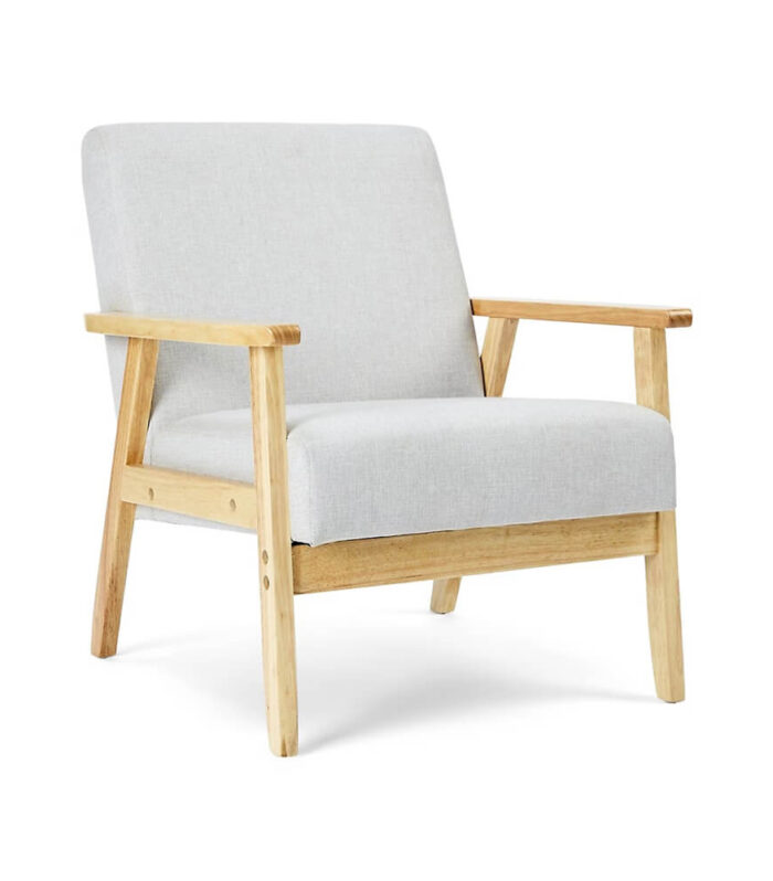 Upholstered Wood-Frame Chair – Padded Seat & Back