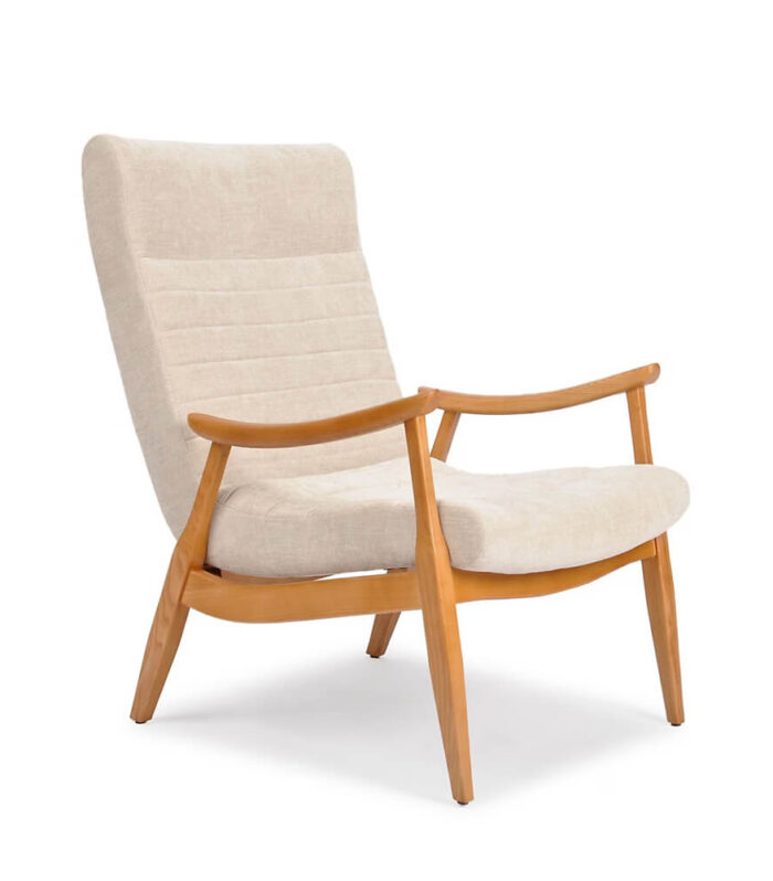 Hugh Low-Arm Accent Chair – Deep Seat, Textured Fabric