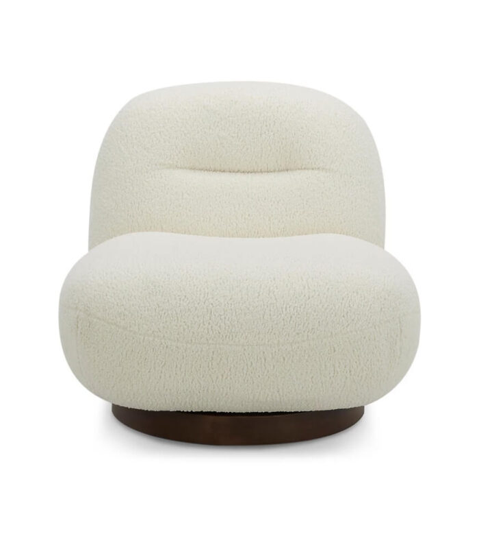 Kosi Swivel Lounge Chair – 360° Base, Curved Back