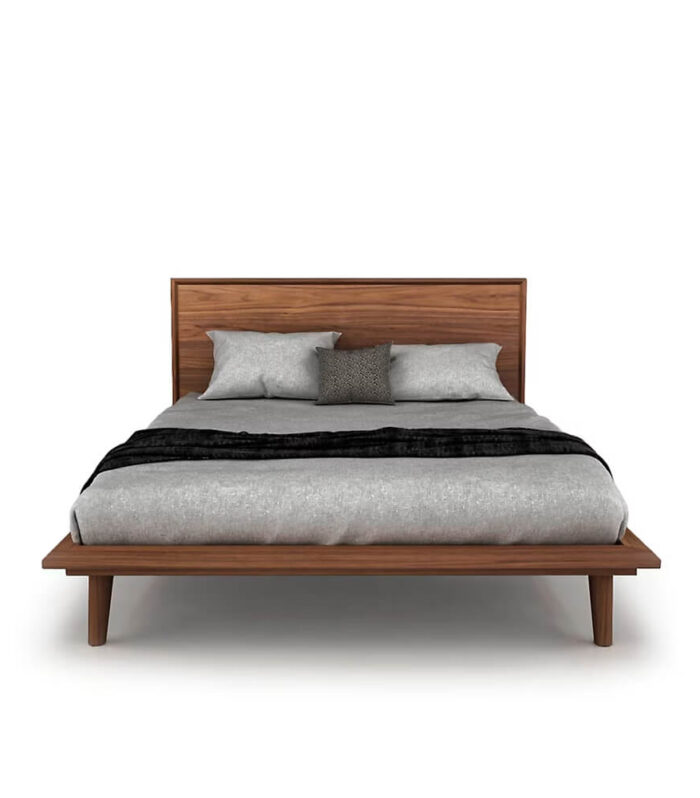 Herman Platform Bed – Light Natural Walnut Finish