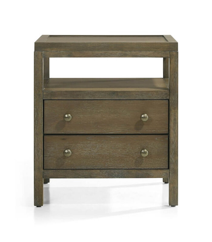 Winston Nightstand – Two Drawers, Wood Construction