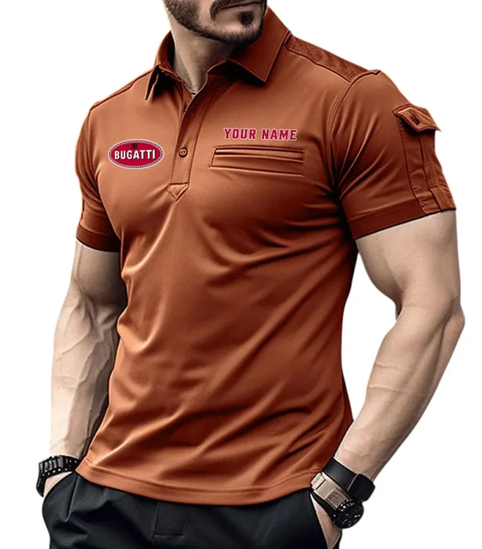 Hypercar Exclusive Logo Pocket Polo Shirt, Gift For Hypercar Enthusiasts CAR445 - Orange