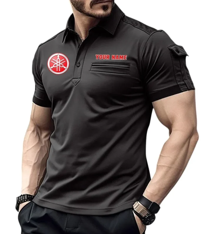 Touring Motorcycle Exclusive Logo Pocket Polo Shirt, Gift For Touring Motorcycle Enthusiasts CAR445 - Black