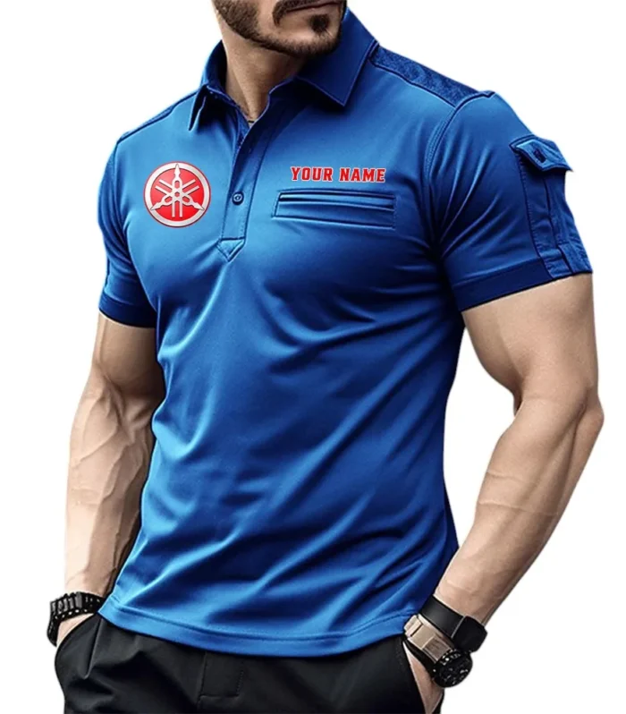 Off-Road Bike Exclusive Logo Pocket Polo Shirt, Gift For Off-Road Bike Enthusiasts CAR445 - Blue