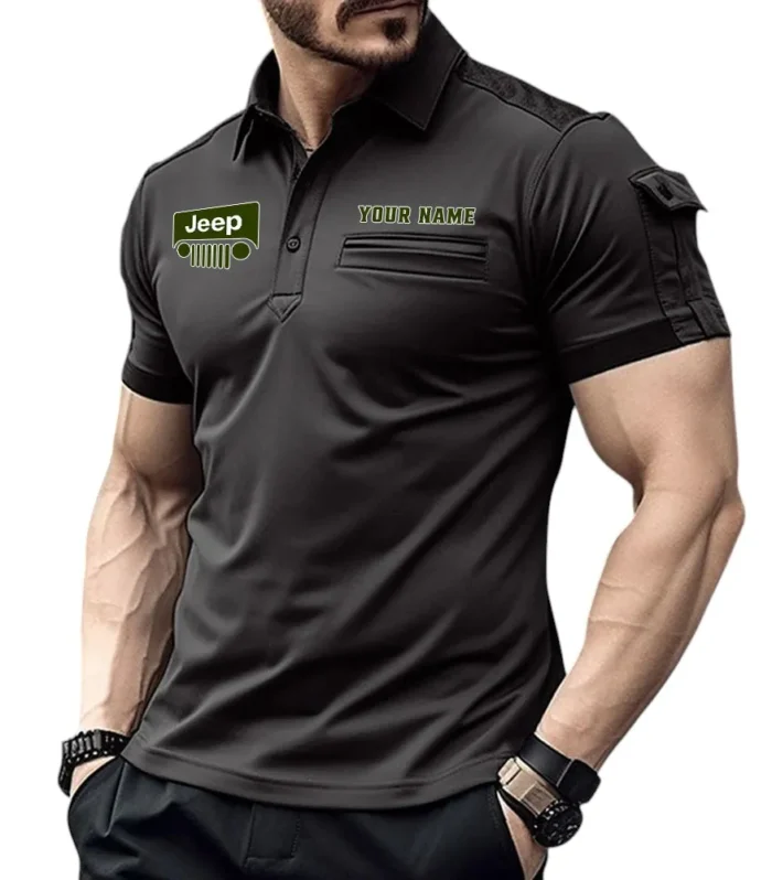 Dual-Sport Bike Exclusive Logo Pocket Polo Shirt, Gift For Dual-Sport Bike Lovers CAR445 - Black