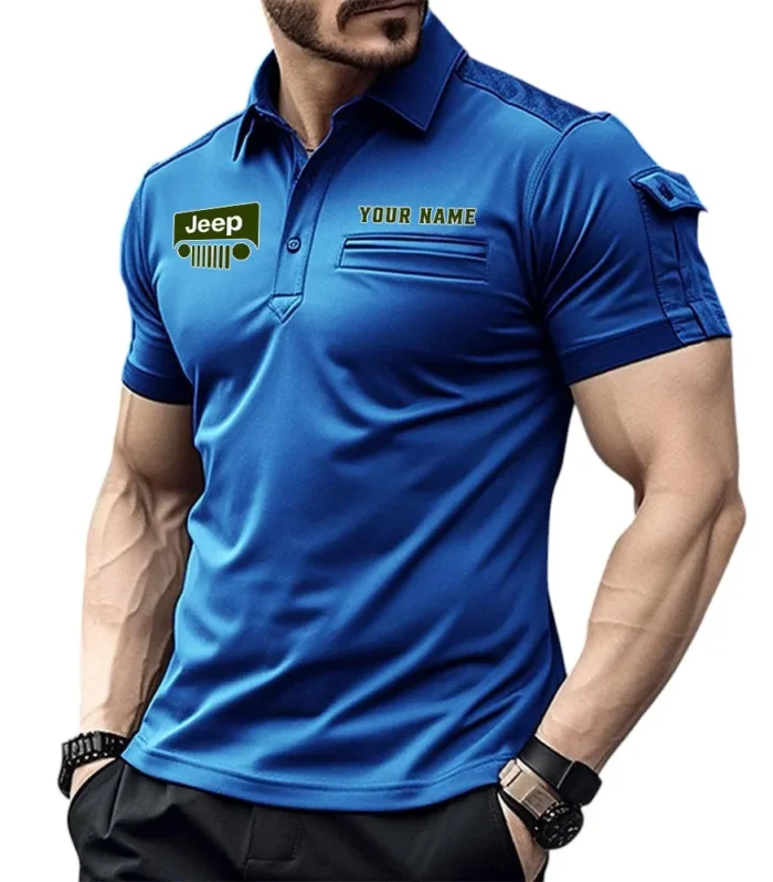 Motorbike Exclusive Logo Pocket Polo Shirt, Gift For Motorbike Lovers CAR445 - Blue