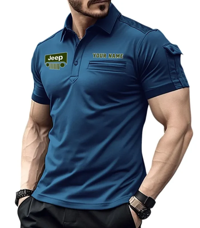 Rugged Terrain Auto Brand Exclusive Logo Pocket Polo Shirt, Gift For Rugged Terrain Auto Brand Lovers CAR445 - Navy Blue
