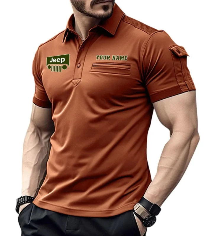 Outdoor Adventure Vehicle Exclusive Logo Pocket Polo Shirt, Gift For Outdoor Adventure Vehicle Enthusiasts CAR445 - Orange