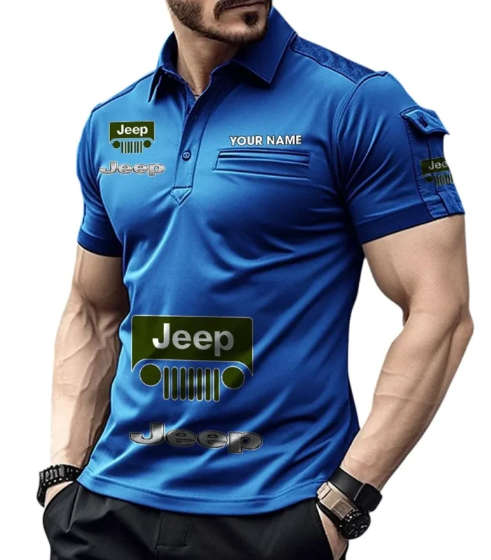 Luxury Touring Car Exclusive Logo Pocket Polo Shirt, Gift For Luxury Touring Car Enthusiasts CAR450 - Blue