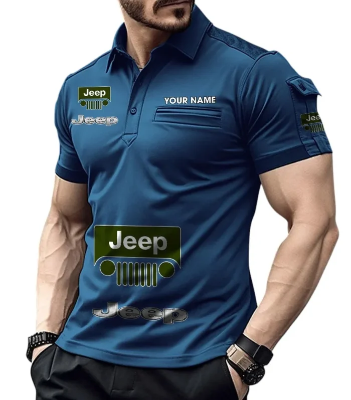 Off-Road SUV Brand Exclusive Logo Pocket Polo Shirt, Gift For Off-Road SUV Brand Enthusiasts CAR450 - Navy Blue