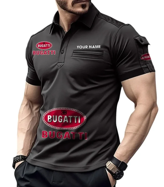 Hypercar Exclusive Logo Pocket Polo Shirt, Gift For Hypercar Enthusiasts CAR450 - Black
