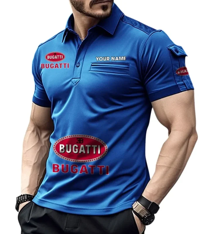 Ultra-Luxury Sports Car Exclusive Logo Pocket Polo Shirt, Gift For Ultra-Luxury Sports Car Enthusiasts CAR450 - Blue