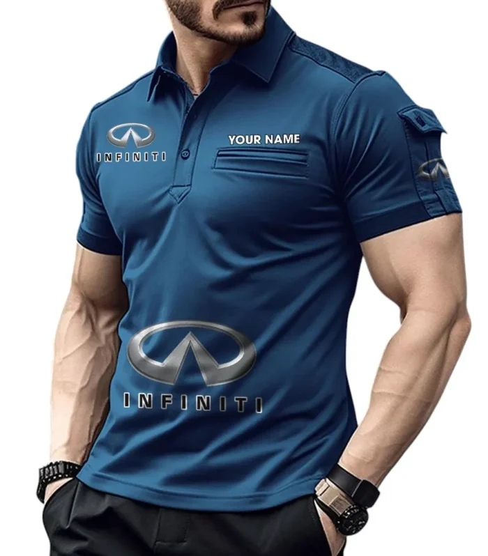 High-End Crossover Exclusive Logo Pocket Polo Shirt, Gift For High-End Crossover Lovers CAR450 - Navy Blue
