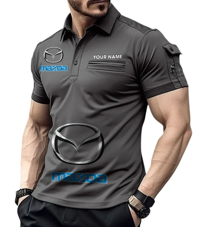 Fastback Coupe Exclusive Logo Pocket Polo Shirt, Gift For Fastback Coupe Lovers CAR450 - Gray