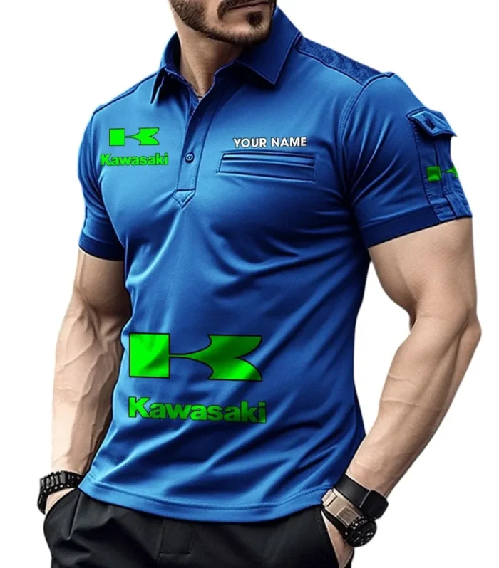 Ninja Bike  Exclusive Logo Pocket Polo Shirt, Gift For Ninja Bike  Lovers CAR450 - Blue