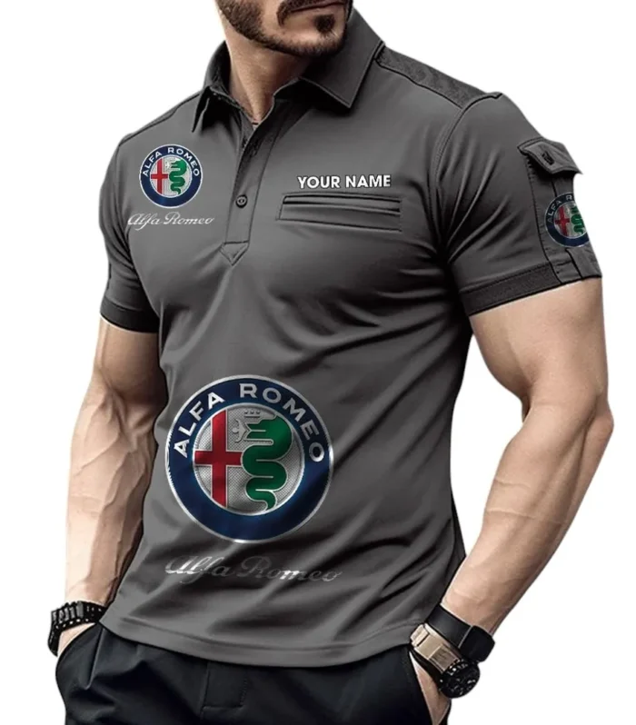 TokyoCruise Vehicles Exclusive Logo Pocket Polo Shirt, Gift For TokyoCruise Vehicles Enthusiasts CAR450 - Gray
