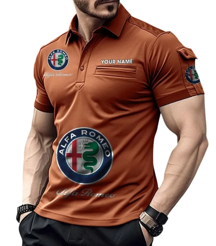 Shinrai Cars Exclusive Logo Pocket Polo Shirt, Gift For Shinrai Cars Lovers CAR450 - Orange
