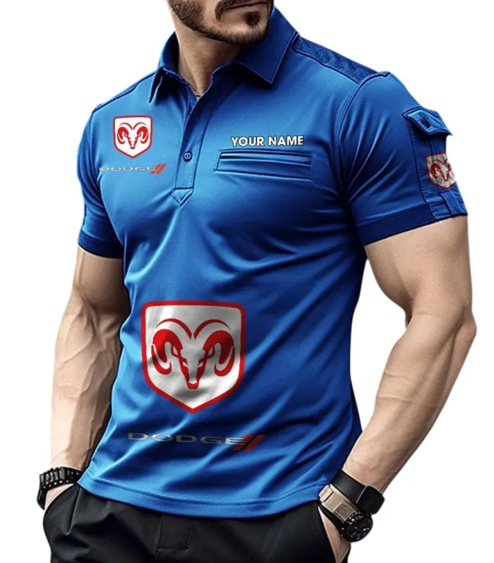 American Car Exclusive Logo Pocket Polo Shirt, Gift For American Car Enthusiasts CAR450 - Blue