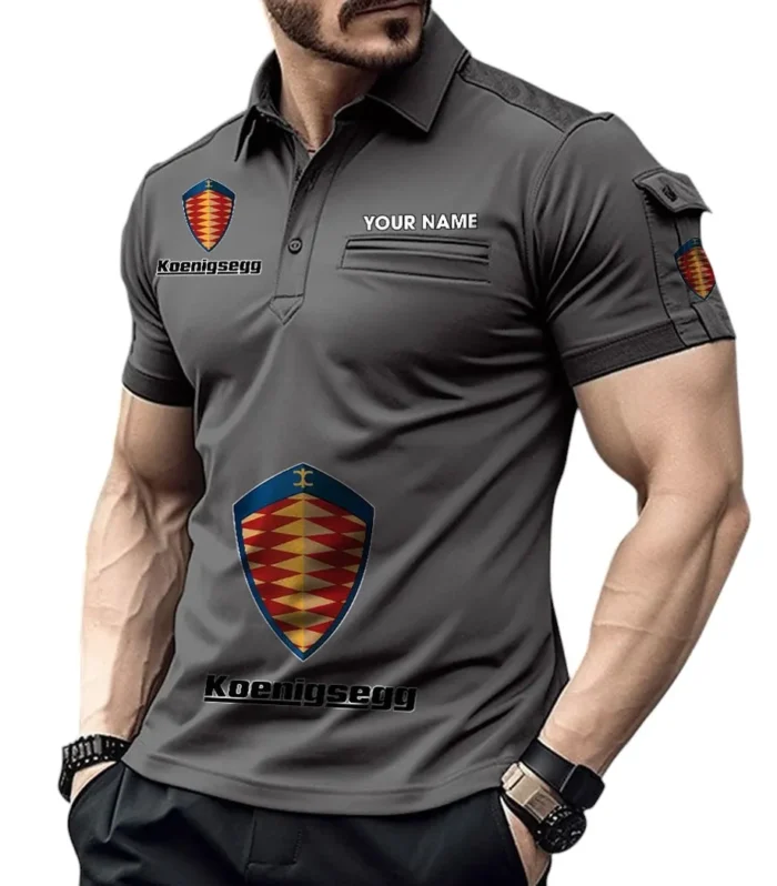 Road Trip Car Exclusive Logo Pocket Polo Shirt, Gift For Road Trip Car Lovers CAR450 - Gray