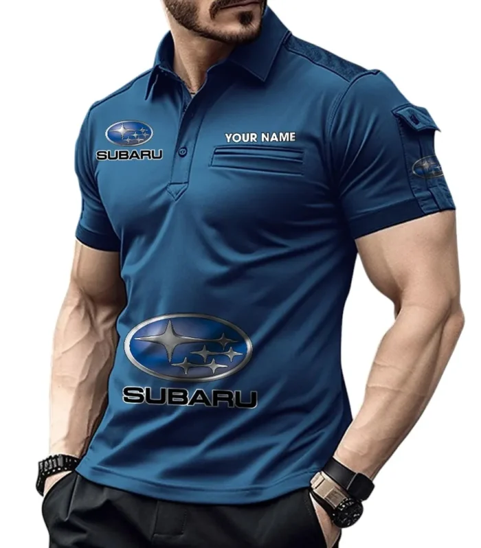Compact SUV Exclusive Logo Pocket Polo Shirt, Gift For Compact SUV Enthusiasts CAR450 - Navy Blue