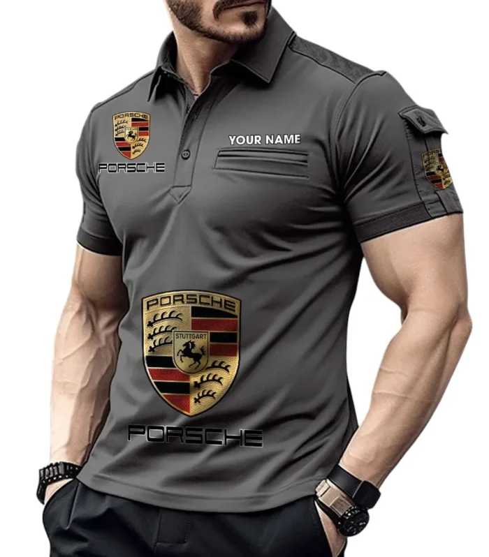 Daily Driver Exclusive Logo Pocket Polo Shirt, Gift For Daily Driver Enthusiasts CAR450 - Gray
