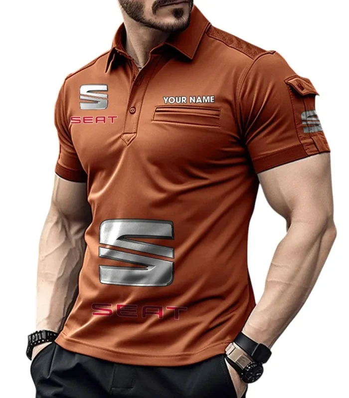 Small SUV Exclusive Logo Pocket Polo Shirt, Gift For Small SUV Enthusiasts CAR450 - Orange