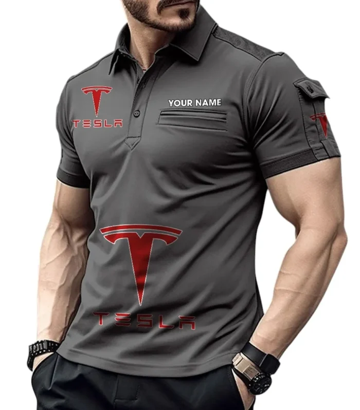 Zero-Emission Vehicle Exclusive Logo Pocket Polo Shirt, Gift For Zero-Emission Vehicle Enthusiasts CAR450 - Gray