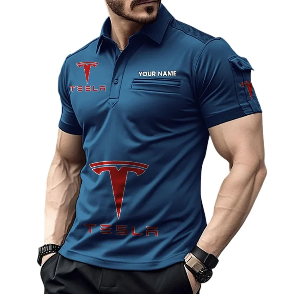 Eco-Friendly Car Exclusive Logo Pocket Polo Shirt, Gift For Eco-Friendly Car Enthusiasts CAR450 - Navy Blue