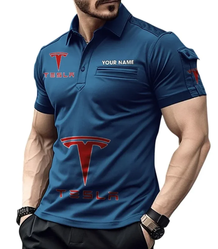 Eco-Friendly Car Exclusive Logo Pocket Polo Shirt, Gift For Eco-Friendly Car Enthusiasts CAR450 - Navy Blue