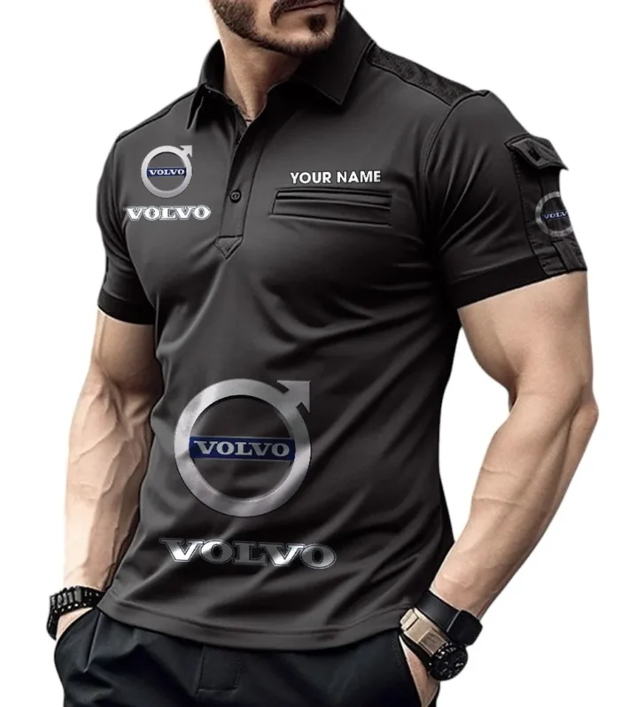 Swedish Car Brand Exclusive Logo Pocket Polo Shirt, Gift For Swedish Car Brand Lovers CAR450 - Black