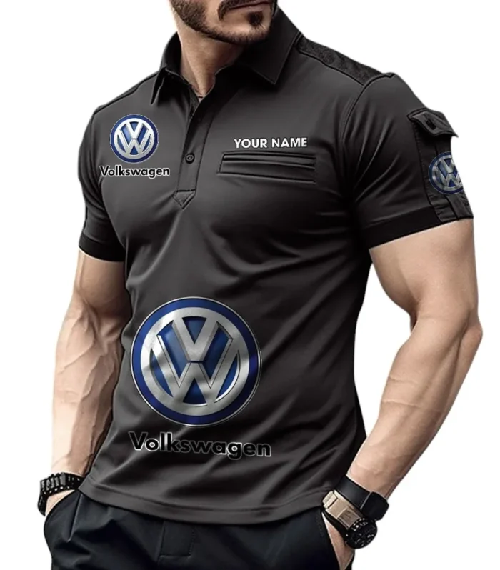 Swedish Automotive Brand Exclusive Logo Pocket Polo Shirt, Gift For Swedish Automotive Brand Lovers CAR450 - Black