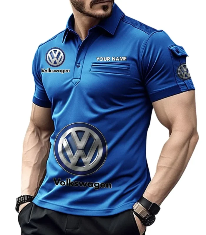 European Luxury Car Maker Exclusive Logo Pocket Polo Shirt, Gift For European Luxury Car Maker Enthusiasts CAR450 - Blue