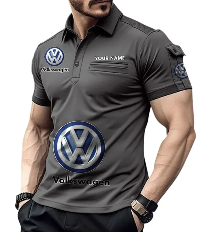 Durable Auto Brand Exclusive Logo Pocket Polo Shirt, Gift For Durable Auto Brand Enthusiasts CAR450 - Gray