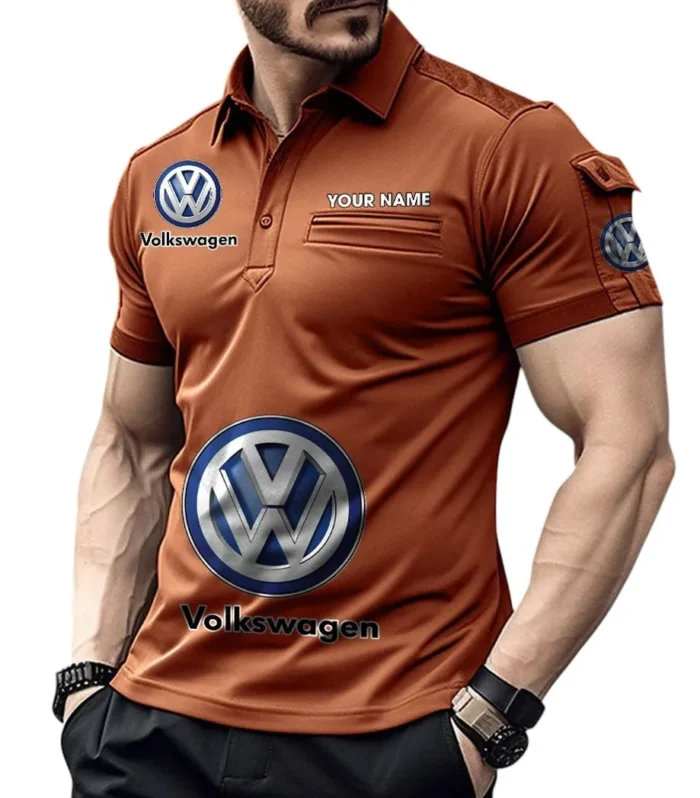Small SUV Exclusive Logo Pocket Polo Shirt, Gift For Small SUV Enthusiasts CAR450 - Orange